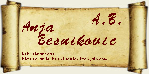 Anja Besniković vizit kartica